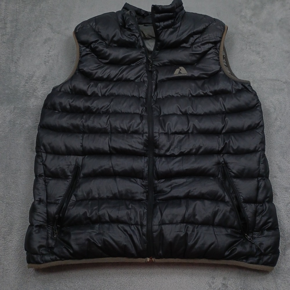 Eddie Bauer Vest Mens Large Black Down Lightweight Outdoor Hiking Pockets